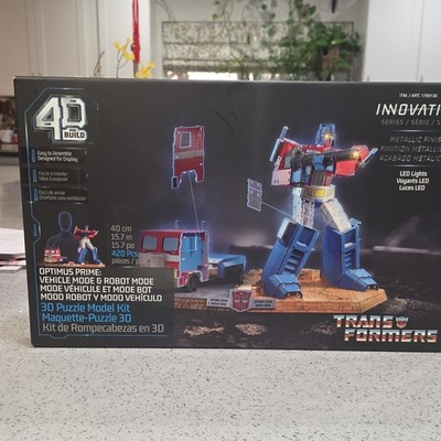 4D Build Transformers Optimus Prime 3D Puzzle Model Kit, Cardboard, Multicolor