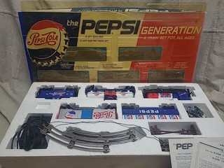 Set treno vintage Pepsi generazione calibro O 27 in scatola originale non testato. MG