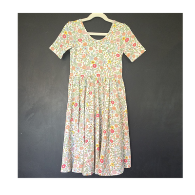 Alice + Ames Girls Fit & Flare Floral Dress Pink Short Sleeve Knee Length 8  | eBay