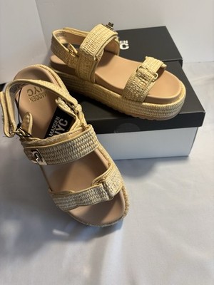 Women s Madden NYC Raffia Platform Sandals Size 10 New In Box