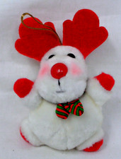 Vintage Plush Red Nose 6" Reindeer Christmas Ornament