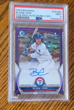 Blaine Crim 1st Auto PSA 9 -2023 Bowman Chrome Prospect Autograph Purple #/250