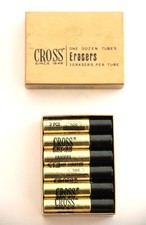 Vintage Cross Mechanical Pencil Eraser Refill Box of 12 Tubes - New Old Stock