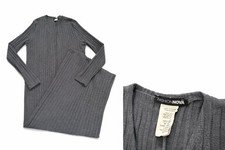 Fashion Nova Gray Knit Long Sleeve Sweater Dress Size S V-Neck Pullover