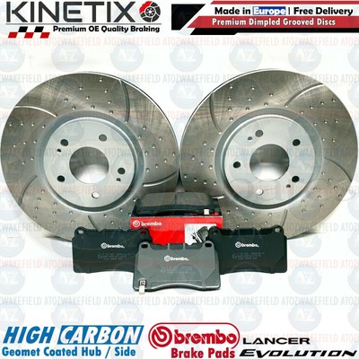 FOR MITSUBISHI LANCER EVO 8 FQ-320 FRONT PERFORMANCE BRAKE DISCS BREMBO PADS