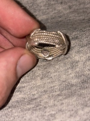 d*i様 Tiffanyリング7号 925 Tiffany & Co wide mesh ring with X size 7 DMG READ | eBay