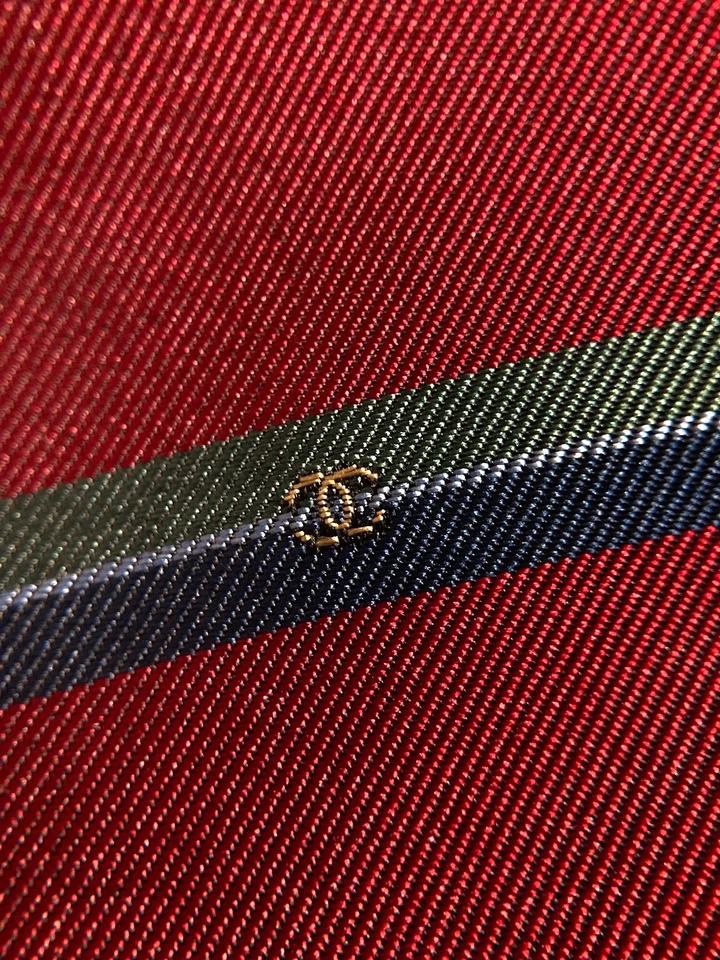 香奈儿复古 CC COCO 标志织布条纹领带提花高端法国红色 — 第 4/4 张图片