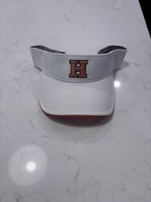 New White Visor Orange H Logo Adjustable Strapback Golf Tennis Softball Hat