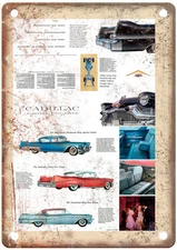 1957 Cadillac Vintage Auto Ad Retro Look Reproduction Metal Sign A14981