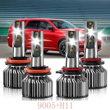 For Dodge Durango 2011-2012 Front LED Headlight Kit High Low Beam Bulb 6500K