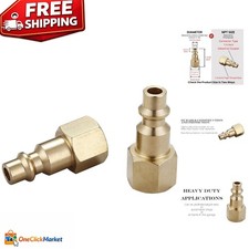 Quick-Connect FNPT 1/4-Inch Brass Air Coupler Plug Kit - 2 Pieces for Efficiency