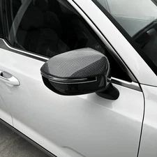 Carbon Fiber Black Rearview Mirror Cover Trim Caps For KIA Telluride 2020-2025