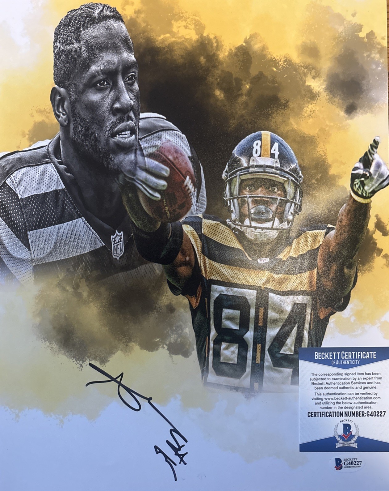 Antonio Brown Autographed Signed Pittsburgh Steelers 11x14 Custom Photo BAS COA 