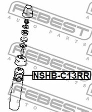 FEBEST 2013-17 Nissan Sentra Boot w/Jounce Bumper Rear Shock Amorber NSHB-C13RR