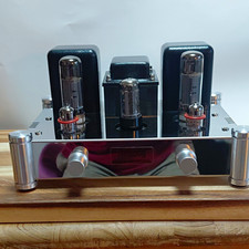 Reisong Vacuum Tube Amplifier 2-Channel Stereo RCA, Banana Speaker Jacks, Silver