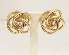 14K Gold Earrings, 1-1/4'' Diameter