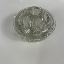 Large 2 1/2” Clear Glass Flower Frog for Flower Arrangements. 7 Holes & Footed
