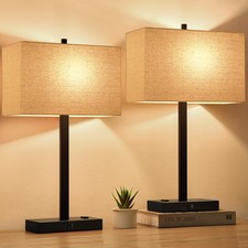 21" Touch Bedside lamps with 2 USB  AC Outlets, 3-Way Dimmable Bedside Table...