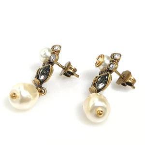 Boucles d'oreilles GUCCI métal perle strass or accessoires femme Made in Italy