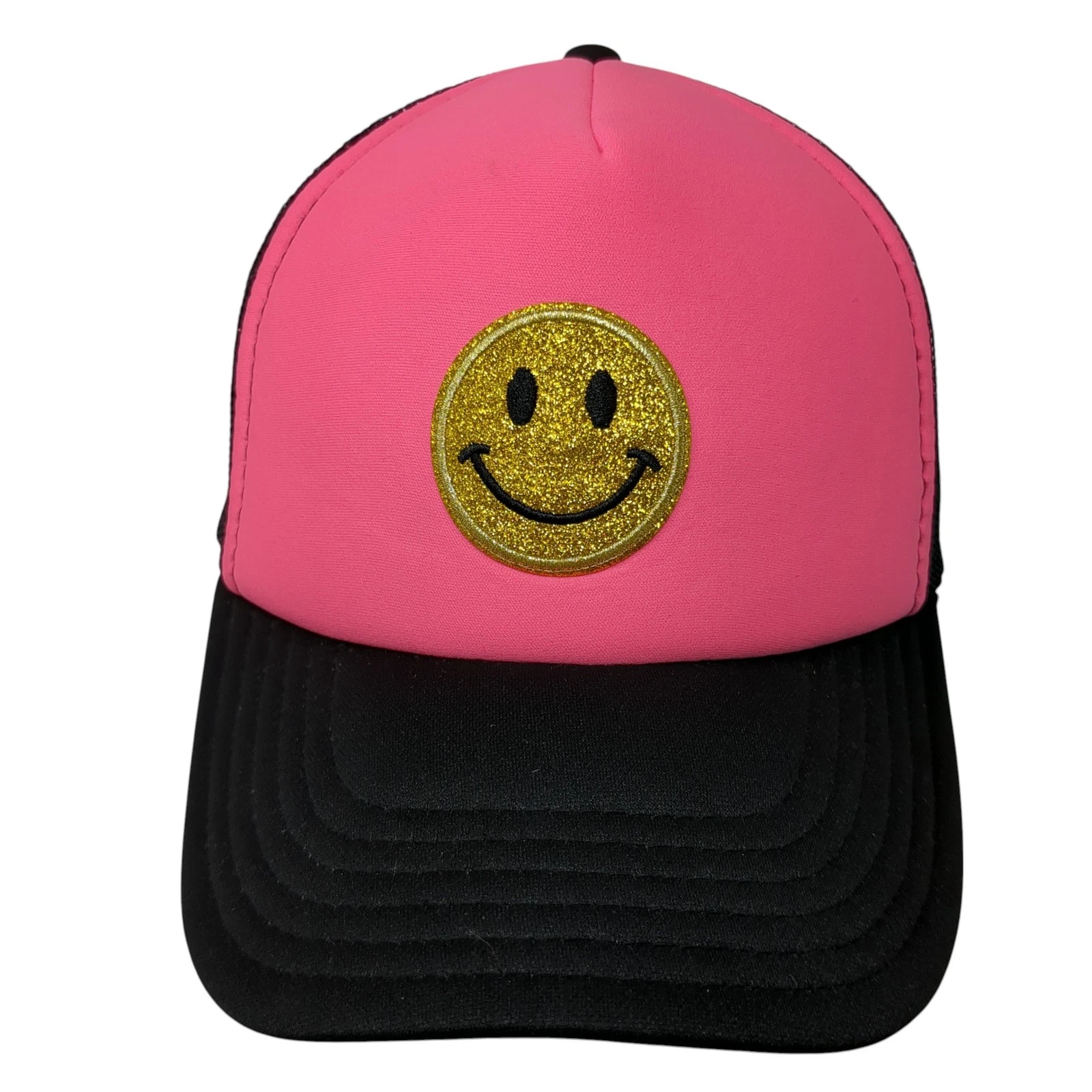 Smiley Snapback Trucker Cap Multicolor One Size Adjustable Mesh Back Otto