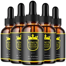 (5 Pack) King's Sugar Defender Blood Support Drops Vitamin Supplement 150 Servs