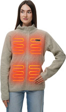 Heated Fleece Jackets for Women with 12V 16000Mah Battery Pack, Zip up Heating S