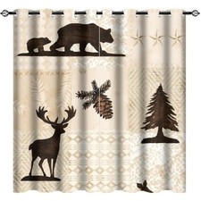 Camouflage Blackout Curtains, Rustic Camouflage Hunting Bear Deer Room Drapes...