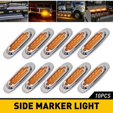2-10pcs Marker Lights 6.5 Amber Red Led Truck Trailer Oval Side Clearance Light 2-10pcs Marker Lights 6.5 Amber Red Led Truck Trailer Oval Side Clearance Light