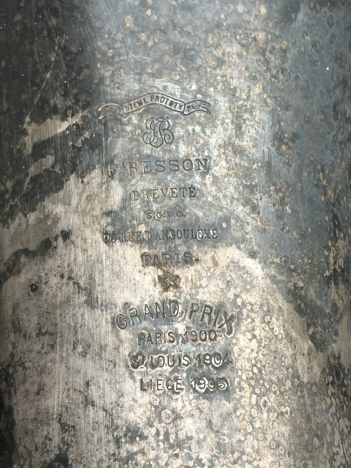 Antique 1905 F. Besson Brevete S.G.D.G Grands Prix Tuba FOR REPAIR/DISPLAY 67794 - Изображение 2 из 4