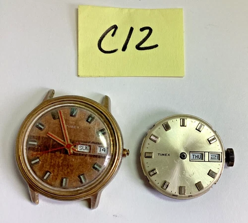 Lot 1972 /74 Timex Mercury 35MM Day Date Watch Start Stops M27 Parts Repair READ