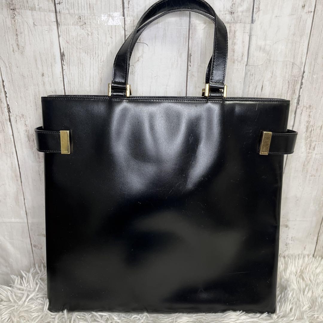 Gucci Black Leather Rectangular Tote Bag for Women Big Capacity Fashion-image