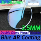 Blue AR Coating 2.5mm Double Dome Mineral Watch Crystal 30 to 38.5mm Watch Glass