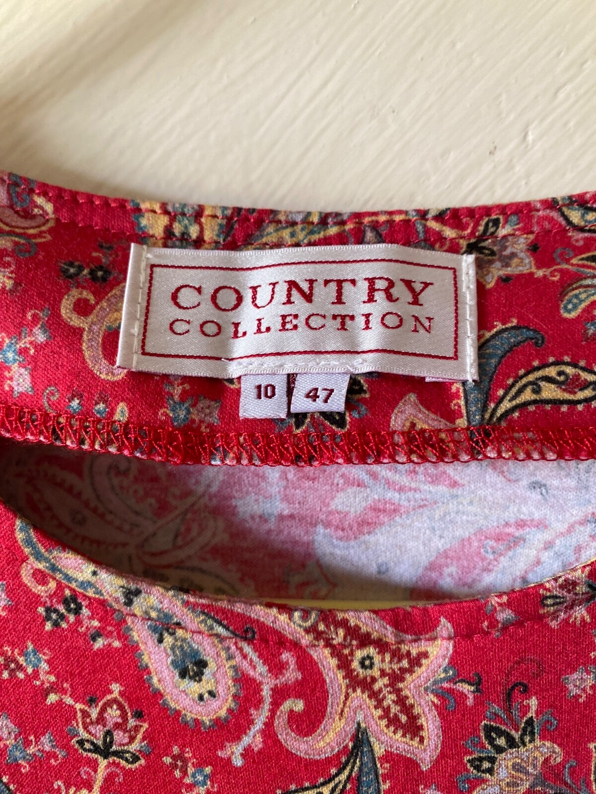 Country Collection Vintage Style Red Paisley Jersey Midi Dress Pockets, RRP £79 image 2