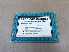 Vintage 1963 Oldsmobile Vehicle Owner's Protection Plan Booklet