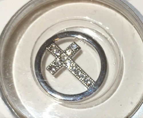 Blue La Rue Floating Cross Charm With Rhinestones - 第 2/3 張圖片