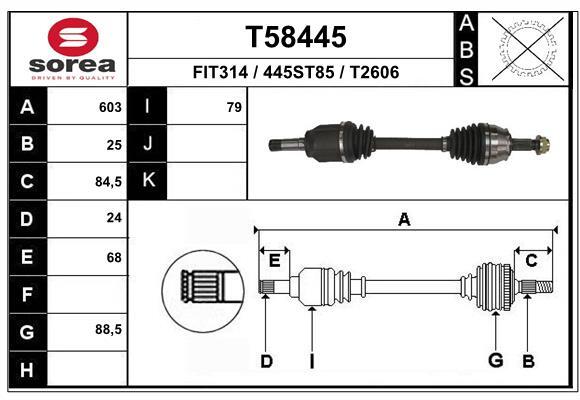 Eai Antriebswelle Vorne Links FüR Fiat Doblo GroßRaumlimousine 263 T58445-image
