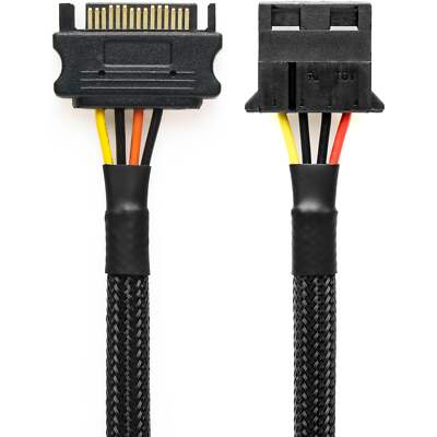 CRJ 15-Pin SATA to 4-Pin Molex Power Adapter Cable - 12''
