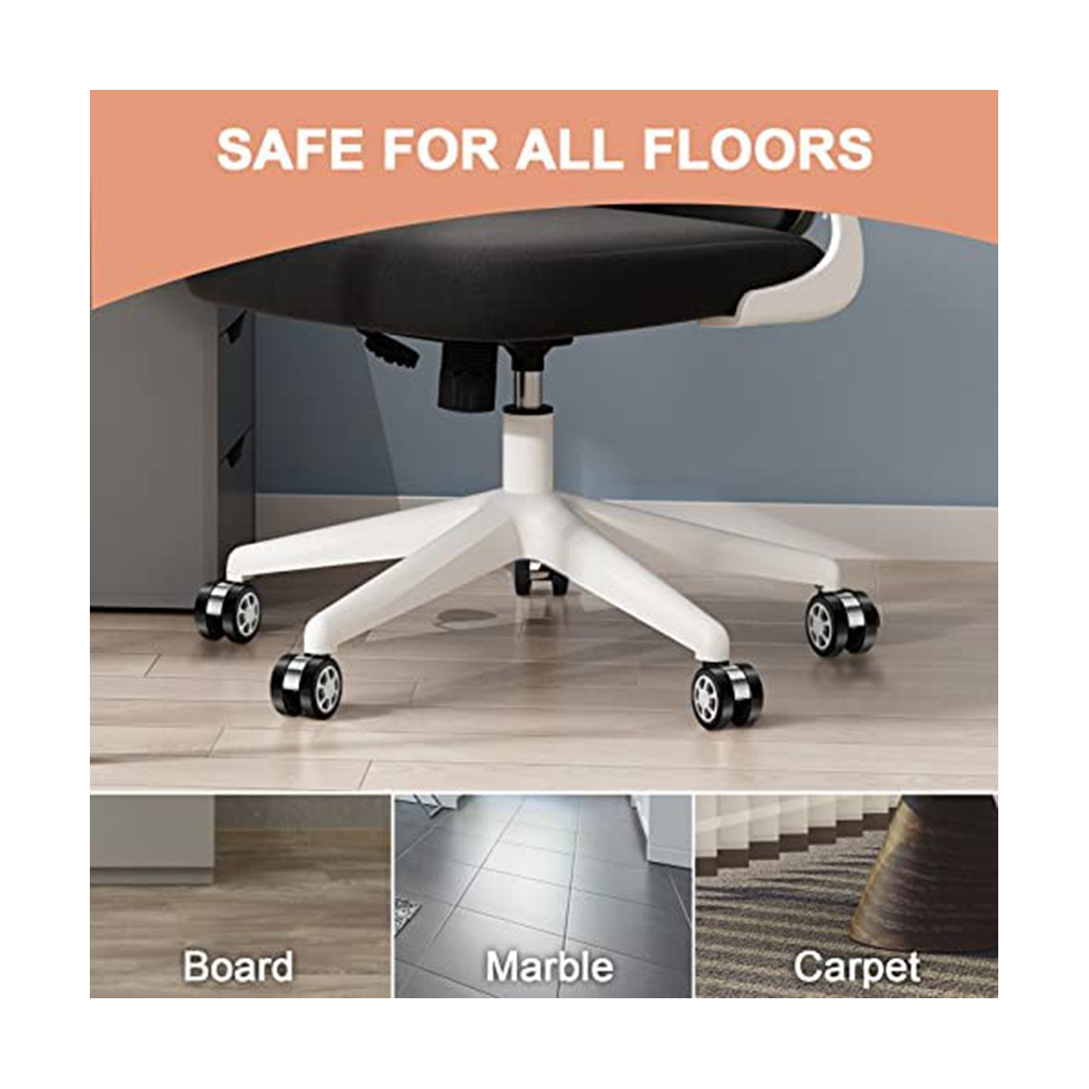 1X(Office Chair Caster Wheels Replacement, Caster Desk Chair Wheels