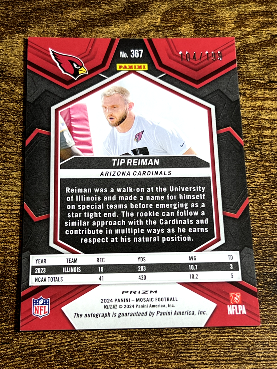 TIP REIMAN 2024 Panini Mosaic #367 RC Rookie Red Prizm Refractor