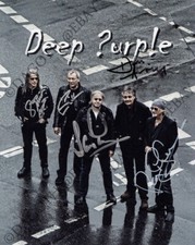 DEEP PURPLE 8x10 Photo FULLY SIGNED Ian Gillan STEVE MORSE Paice Roger AUTOGRAPH