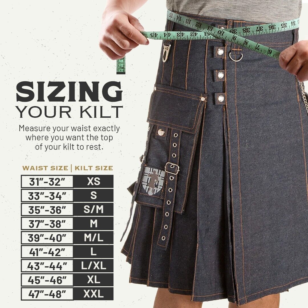 Damn Near Kilt 'Em Men's Smithy Utility Kilt Size M/L Damn Near Kilt 'Em Men's Smithy Utility Kilt Size M/L