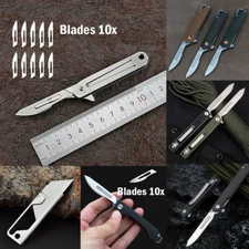 Pocket Utility Knife Replace Blade Scalpel EDC Outdoor Keychain Folding Knife **