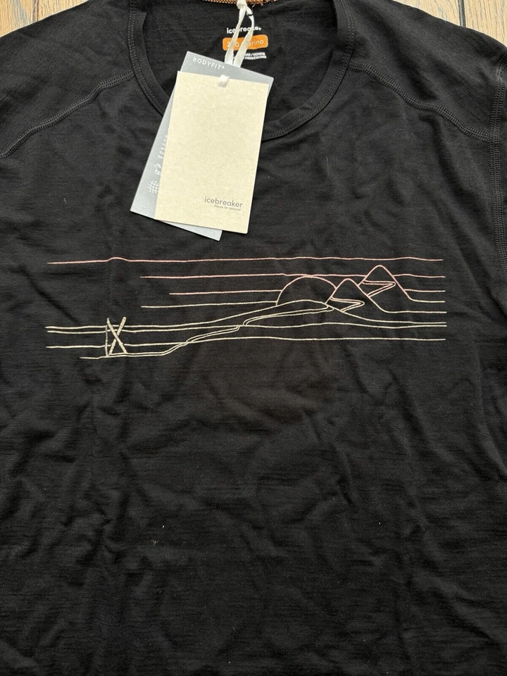 Icebreaker Para Hombre Merino 200 Oasis Manga Larga Crewe Top Térmico Esquí Rayas S NUEVO Foto 2 de 4