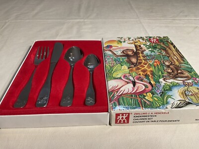 VTG ZWILLING J.A. HENCKELS CHILDREN S TABLEWARE 4 PIECE SET ORIG. BOX GERMANY