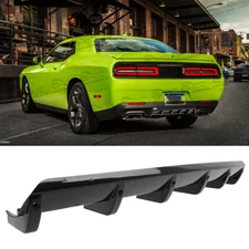 Rear Diffuser 6-Fins Bumper Lip Splitter Spoiler Body Kit For Dodge Challenger