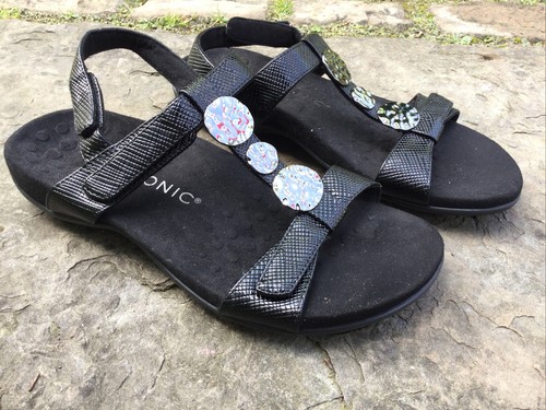 Vionic Farra Lizard Womens Sandals Black Size UK 7/ EU 41 Wide Fit | eBay