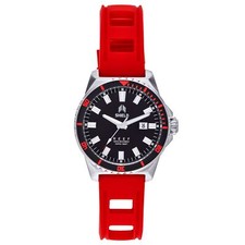 Shield Reef Strap Watch w/Date - Red