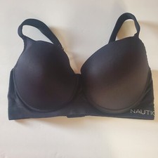 Nautica Intimates Women's Comfort Lightly Lined Wired Logo Bra Black 42D