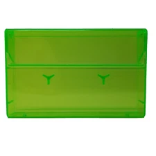 5 Cassette Tape Cases - Fluorescent Green Front + Back - Empty Plastic