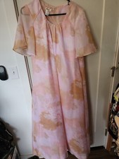 Vintage Tropicana Pink Hawaii Floral Print Dress Hawaiian Muu Muu Size 9